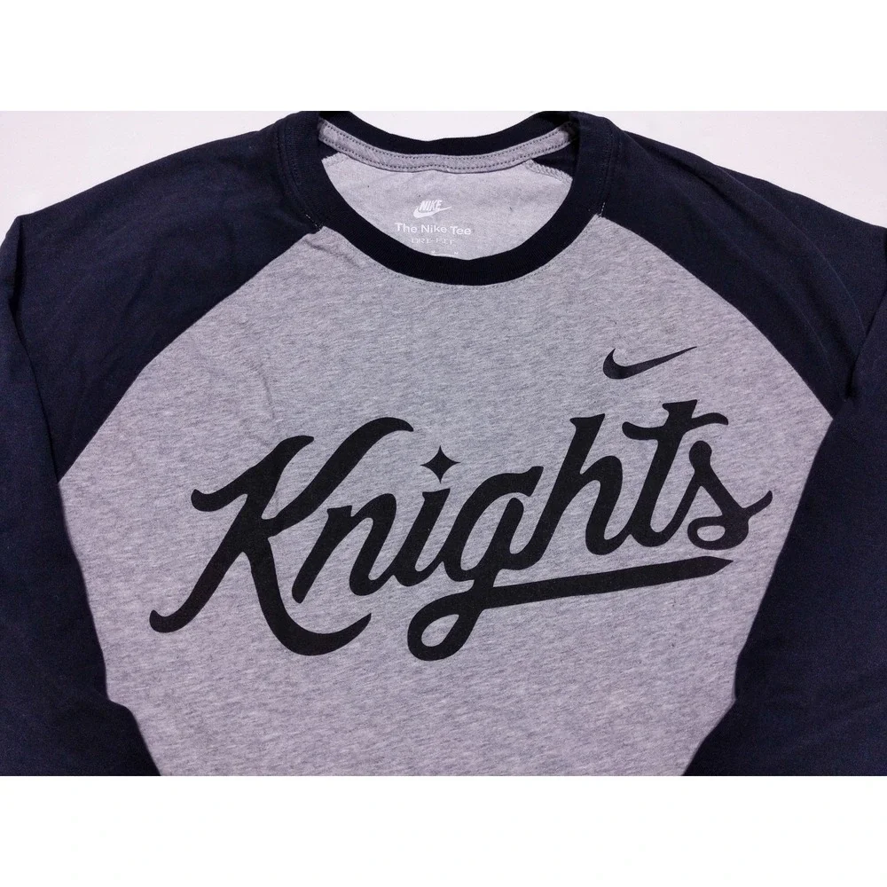 NIKE UCF Knights‎ Script Raglan T-Shirt Gray Black Men's Medium M